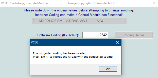 Screenshot of VCDS Airbag Coding 2